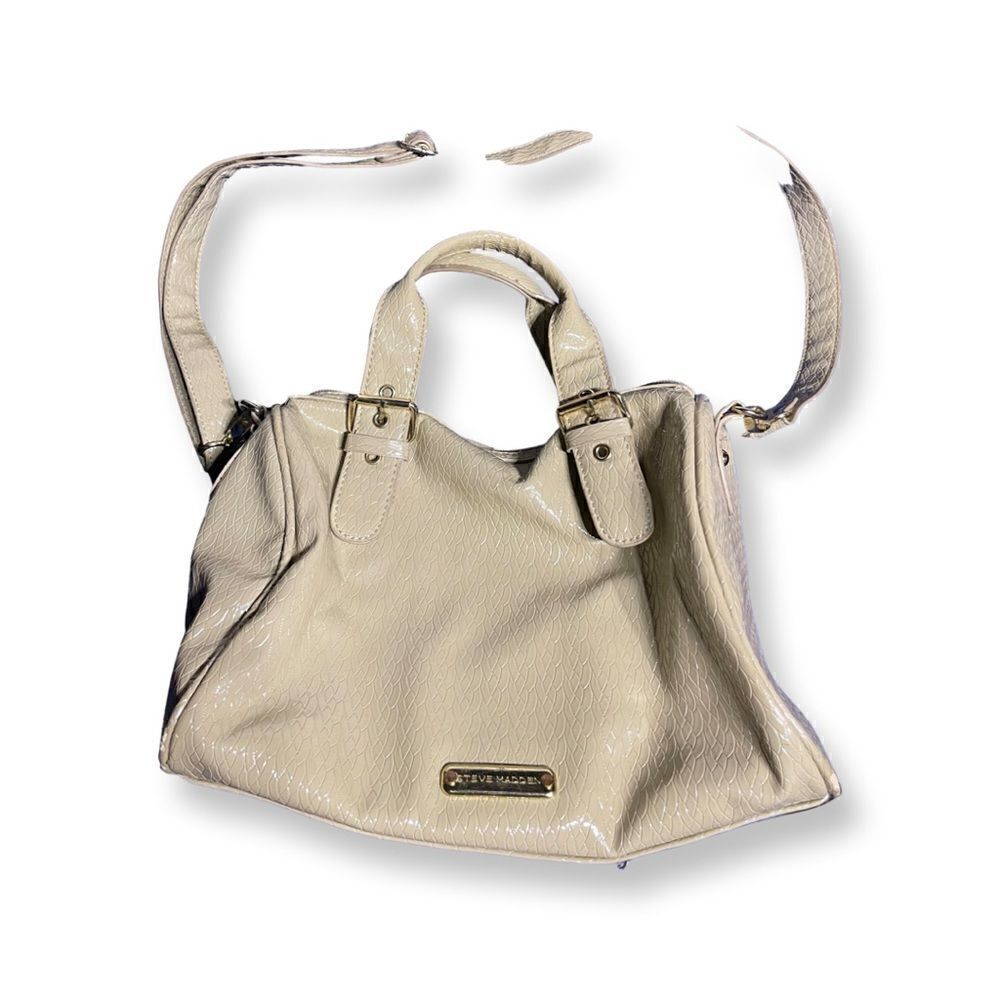 Steve Madden - Beige Reptile Leather - Duffle Purse
